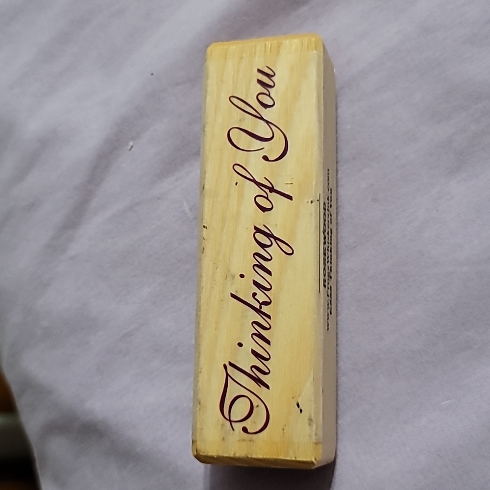 Stamp Craft Thinking of You Phrase Wooden Rubber Stamp